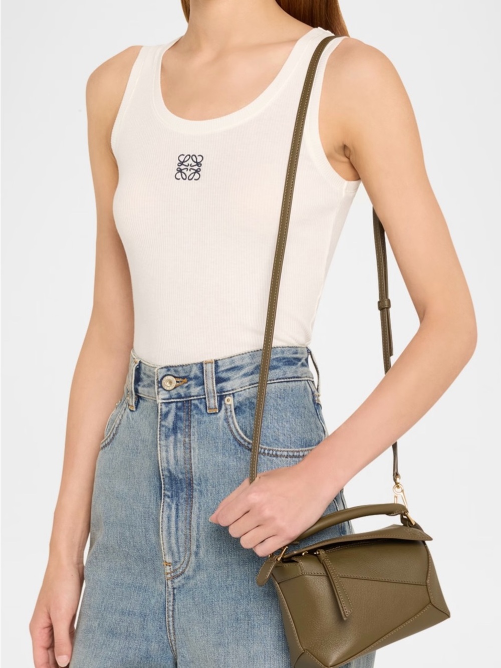 Loewe Puzzle Mini Top-Handle Bag in Olive Green Khaki - Brand New Condition - Picture 2 of 4